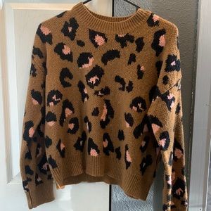 Size medium cropped leopard print sweater
